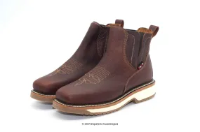 6" FLEX MERLOT SQUARE SOFT TOE DOUBLE DENSITY OIL TANNED LEATHER WORK BOOT