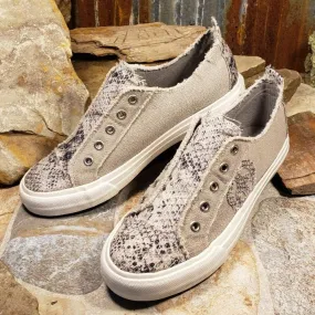 Absolute  Grey Cream Slip on Sneakers