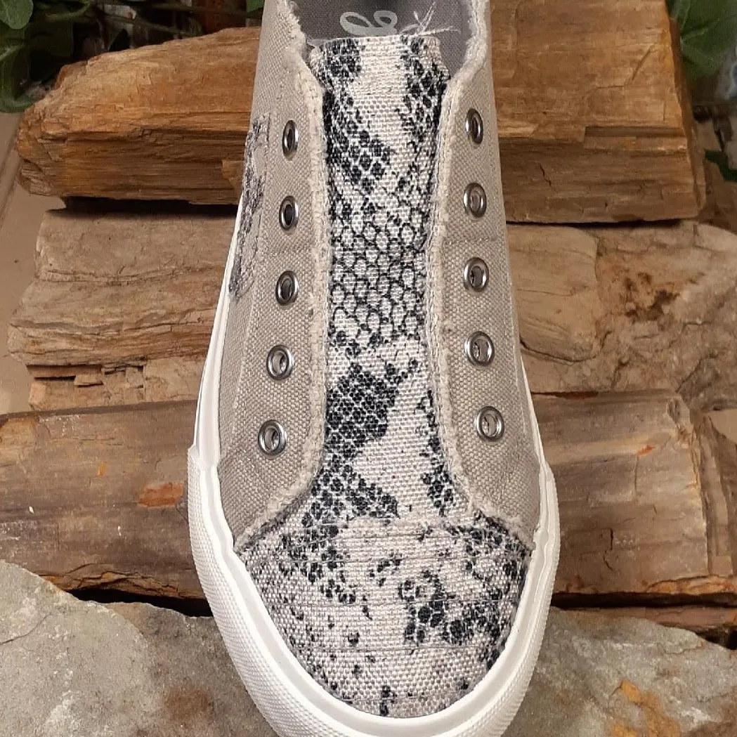 Absolute  Grey Cream Slip on Sneakers