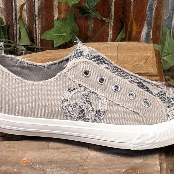 Absolute  Grey Cream Slip on Sneakers