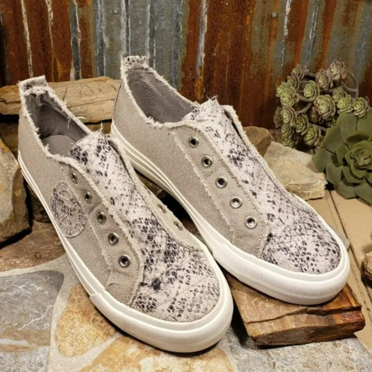 Absolute  Grey Cream Slip on Sneakers
