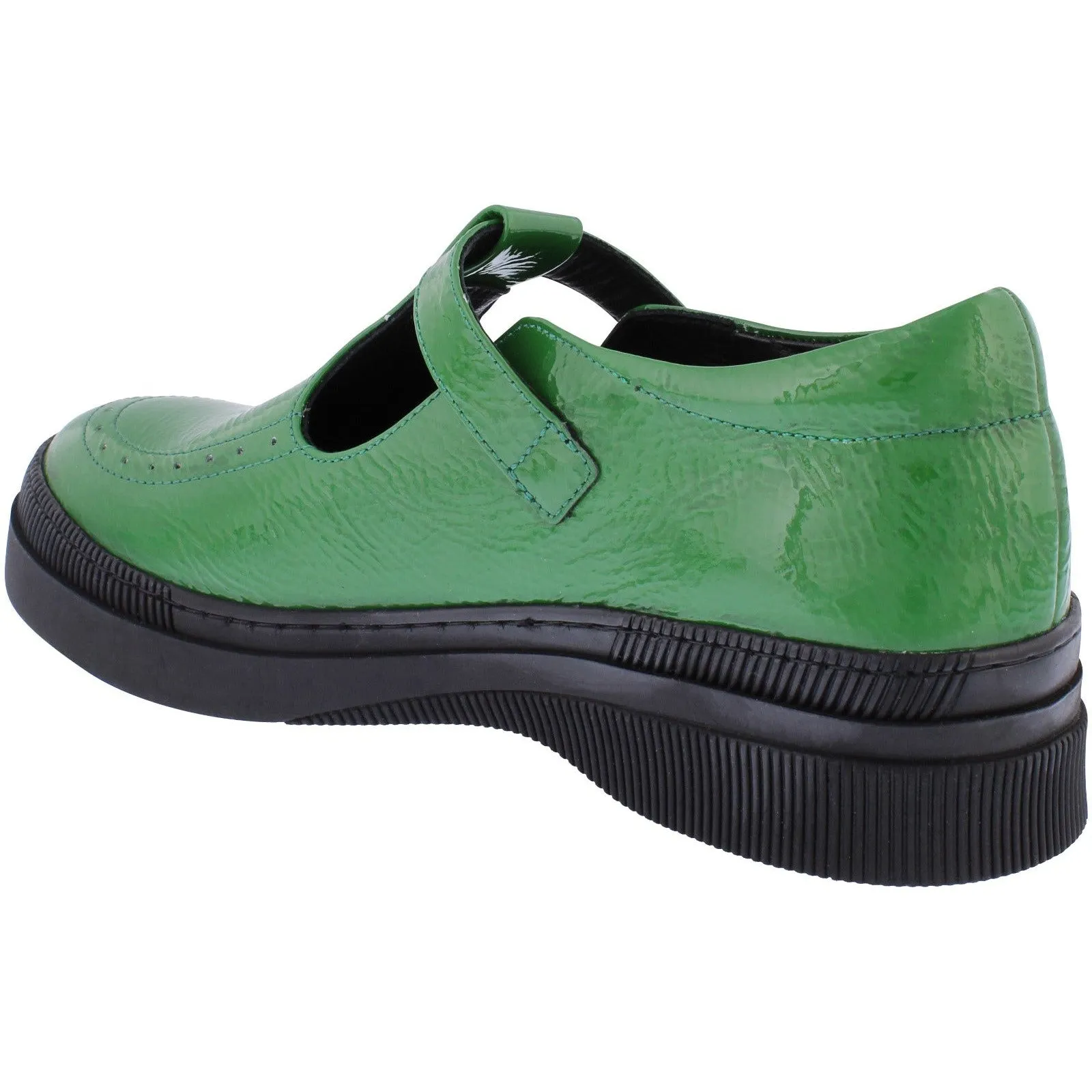 Adesso A7015 Leigh Ladies Emerald Green Patent Leather T-bar Shoes