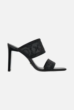 ALEXIA SLIM BLOCK HEEL MULE SOLID BLACK