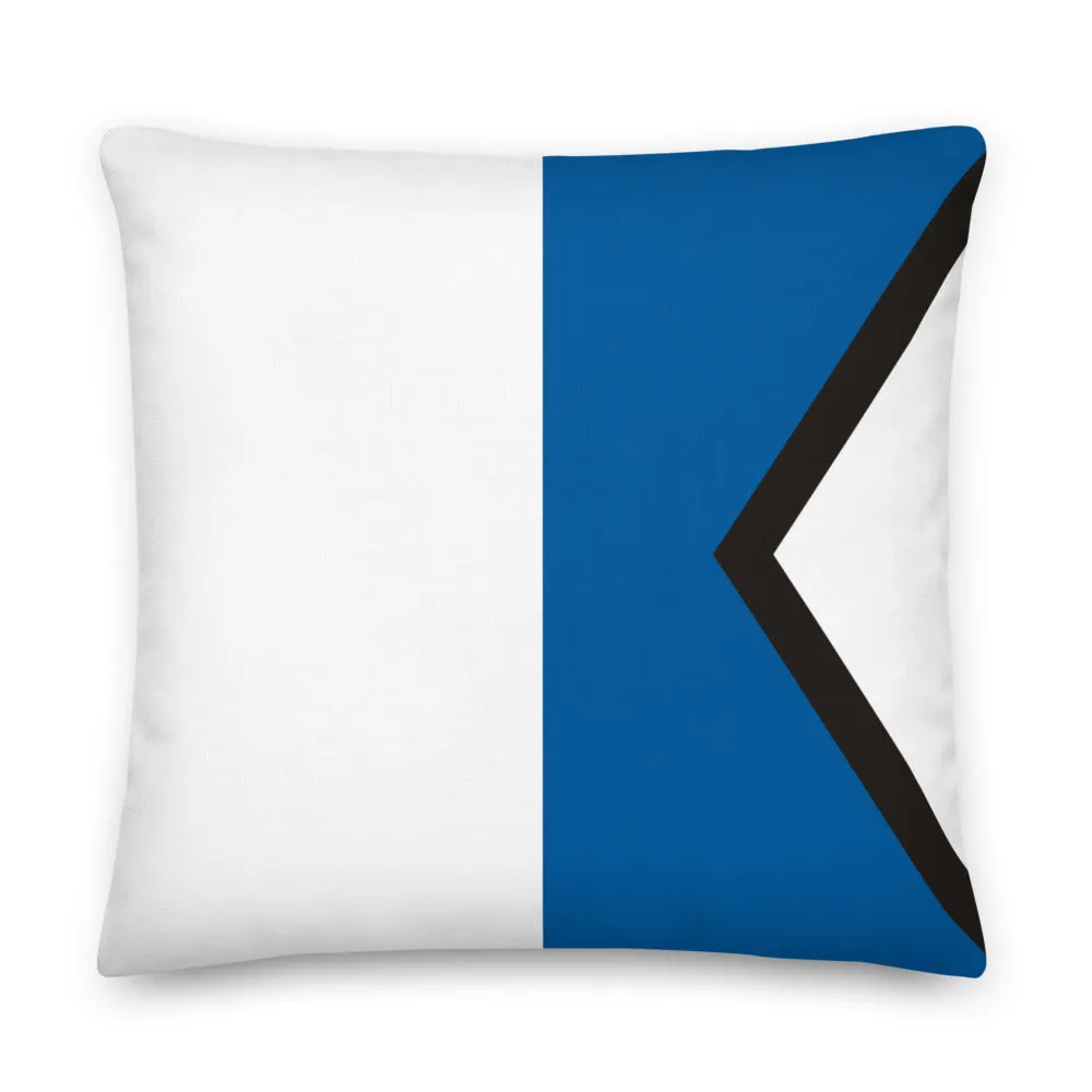 Alpha (A) Nautical Flag Premium Pillow, Semaphore Flag A Pillow, Boat Pillow, Nautical Pillows, Salon Pillows, Gift For Sailor, Gift For Boater