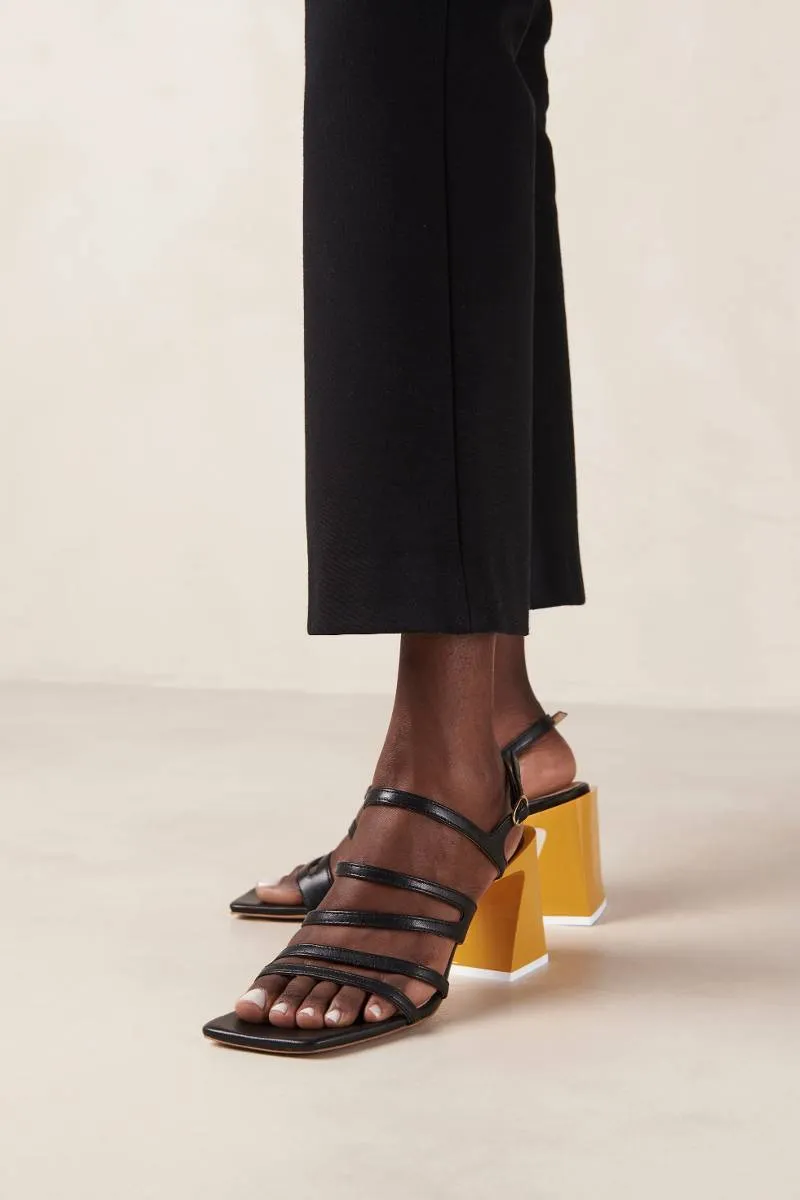 AUBREY BLACK LEATHER SANDALS
