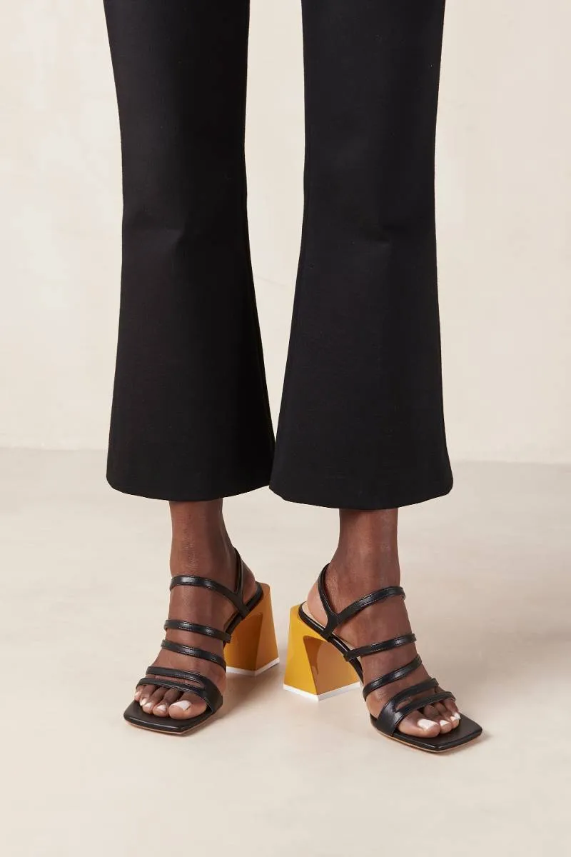 AUBREY BLACK LEATHER SANDALS