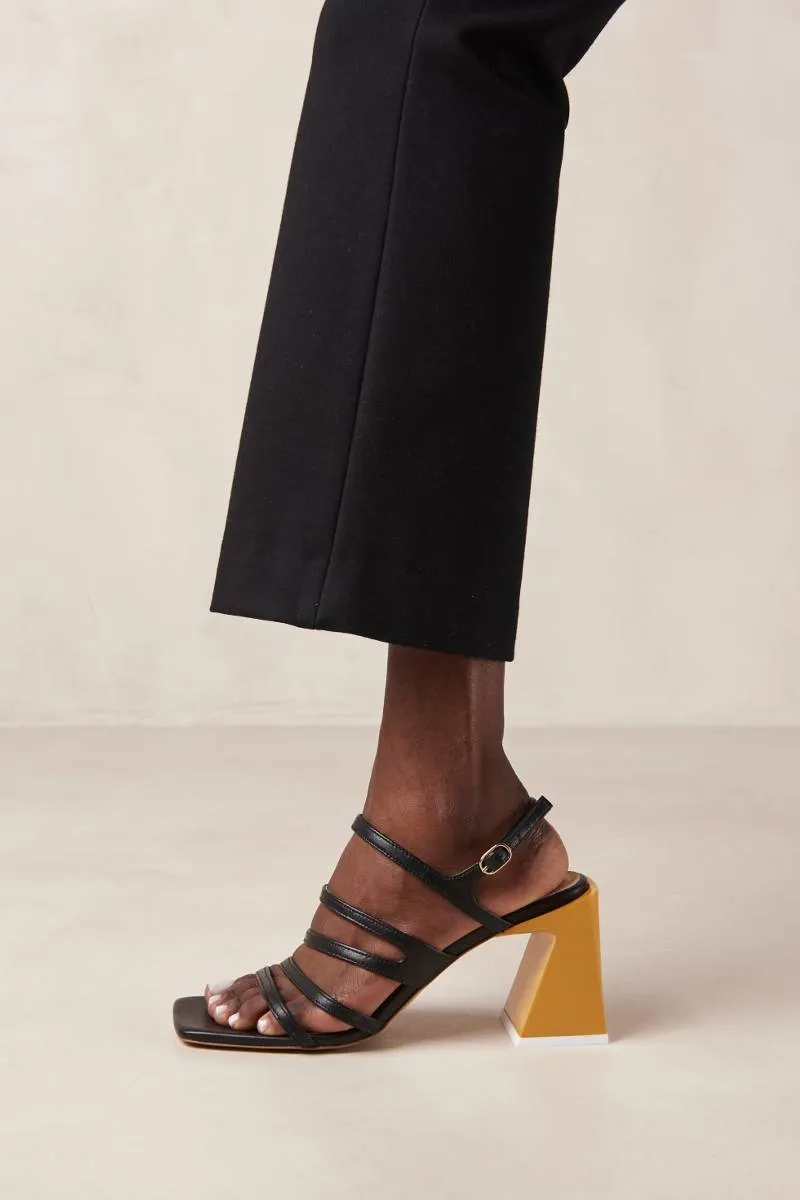 AUBREY BLACK LEATHER SANDALS