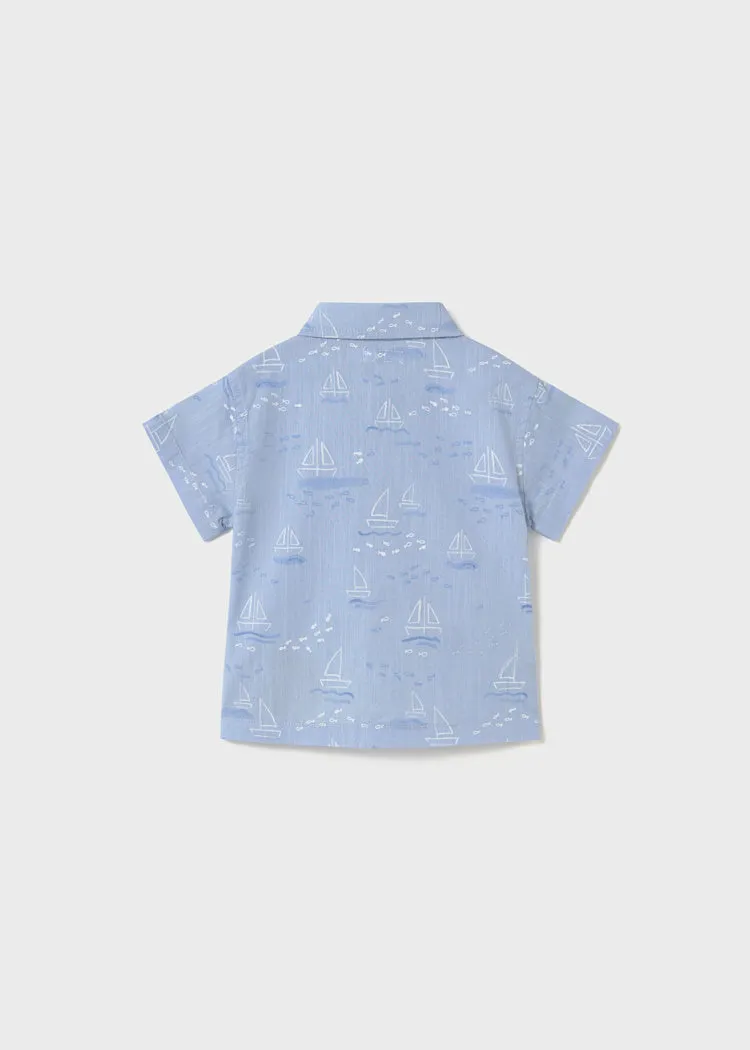 Baby Short Sleeve Button Up - Boats by Mayoral