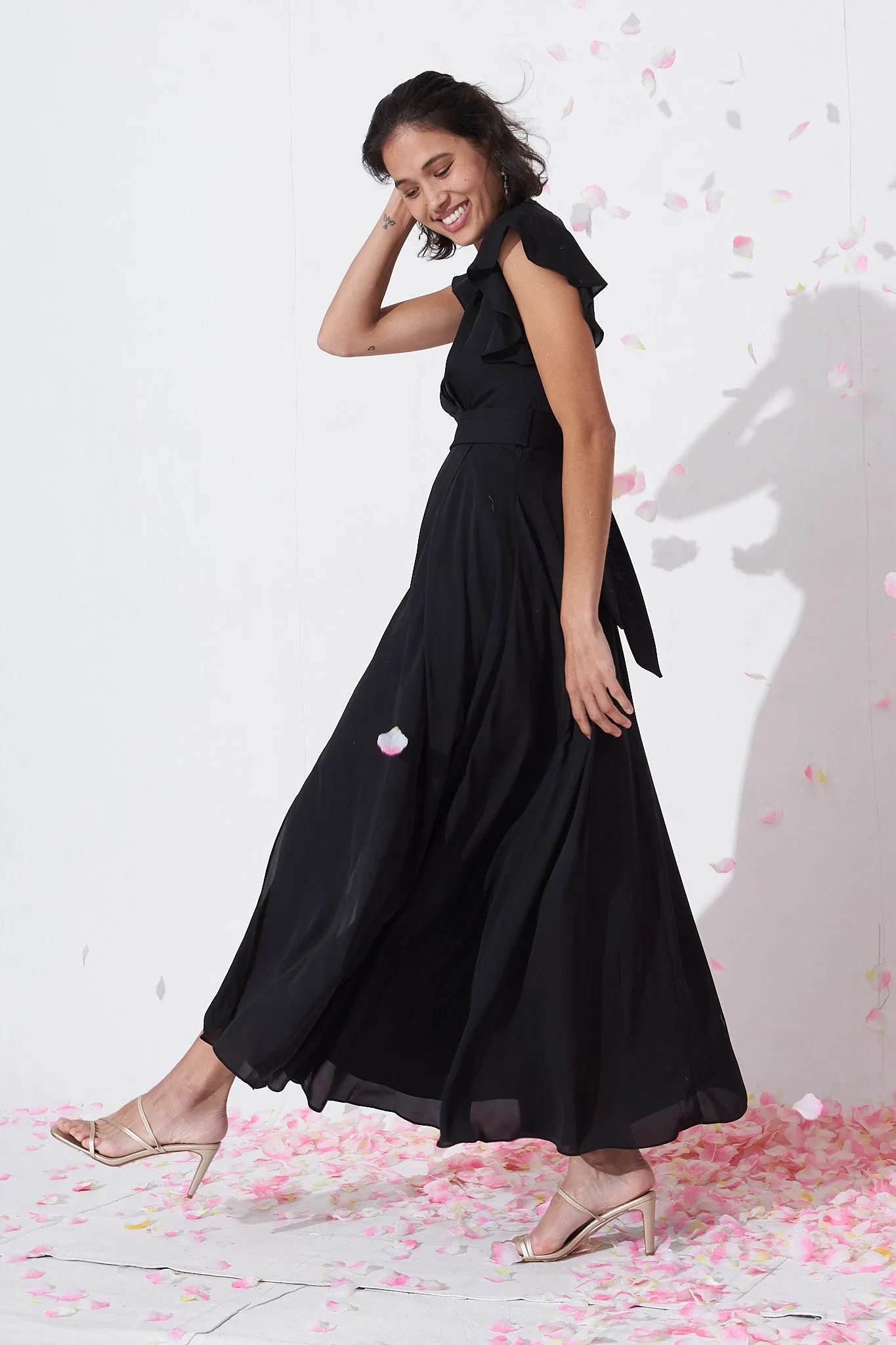 Black Chiffon Maxi Dress - Wynter