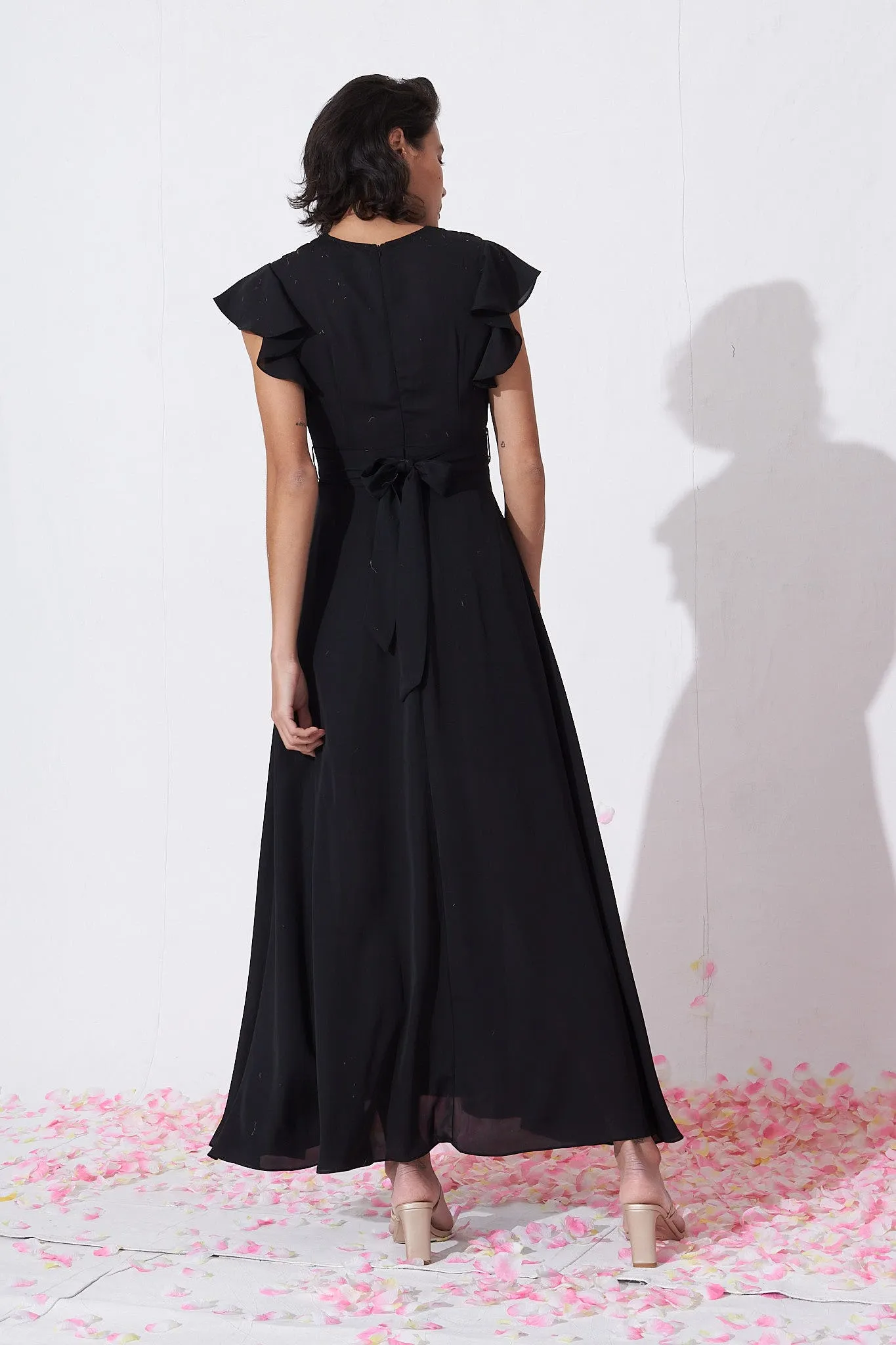 Black Chiffon Maxi Dress - Wynter