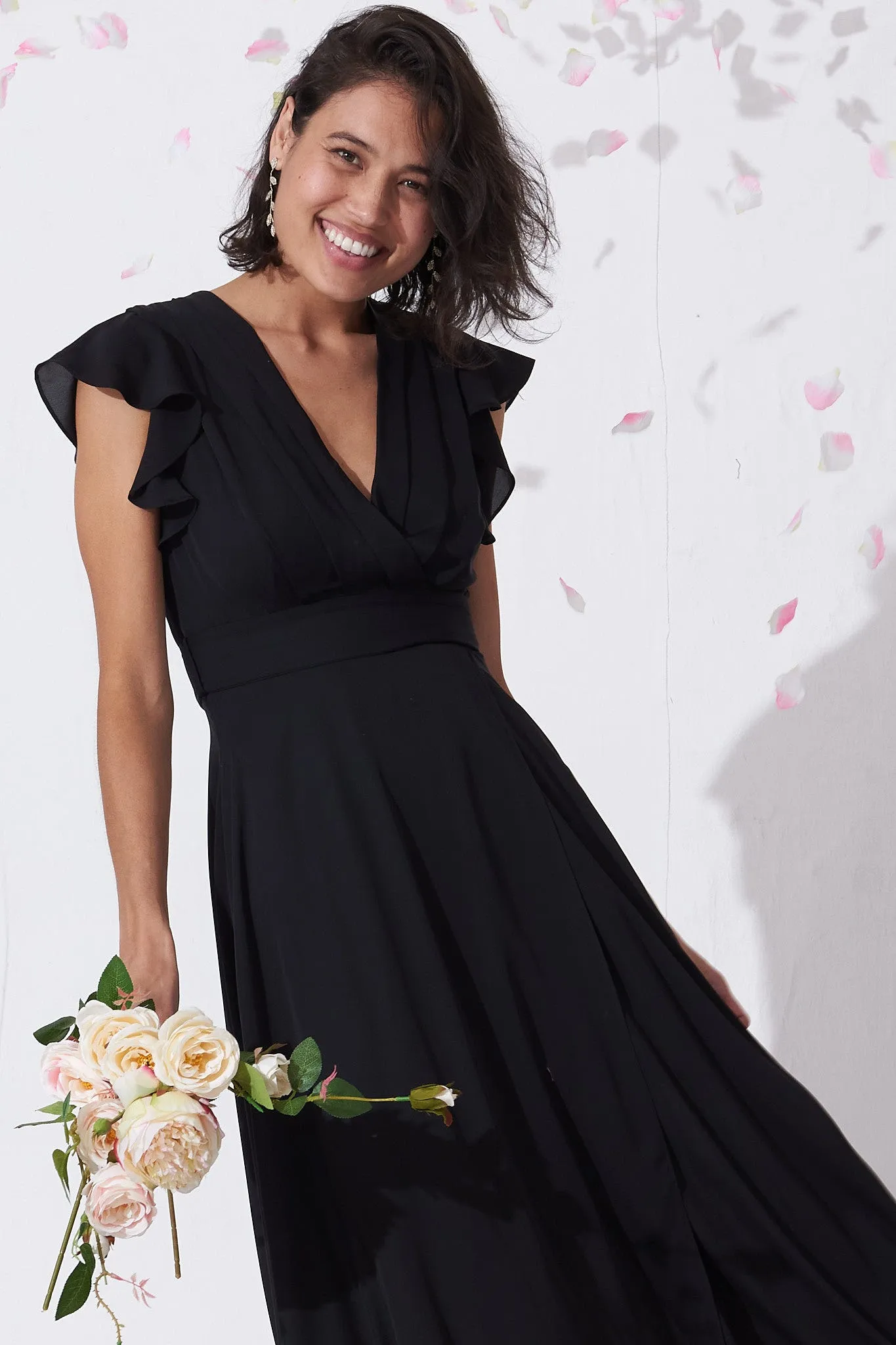 Black Chiffon Maxi Dress - Wynter