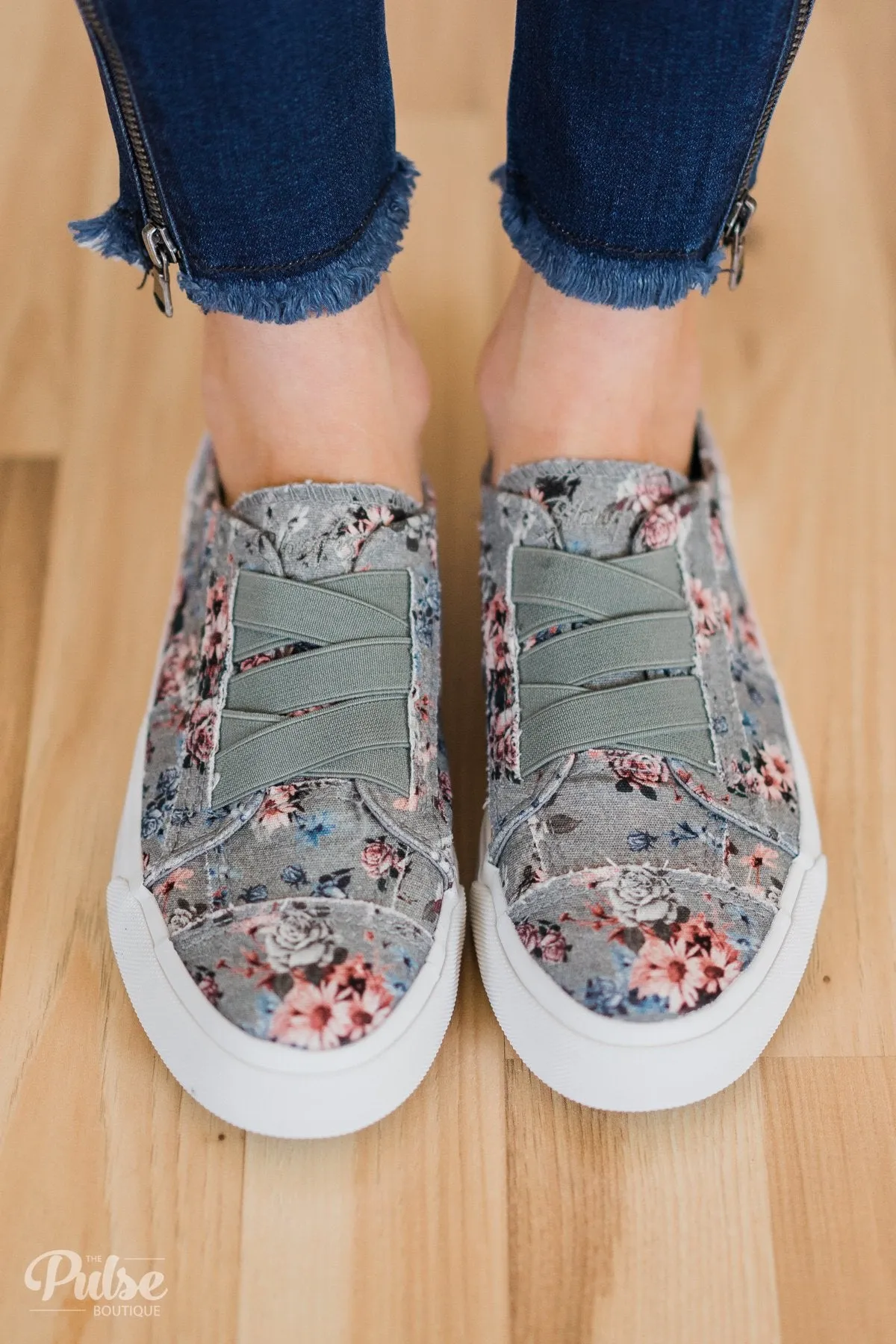 Blowfish Marley Floral Sneakers- Drizzle Gray