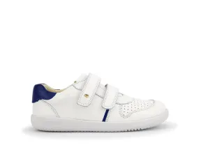 Bobux KP Riley White   Navy Trainers