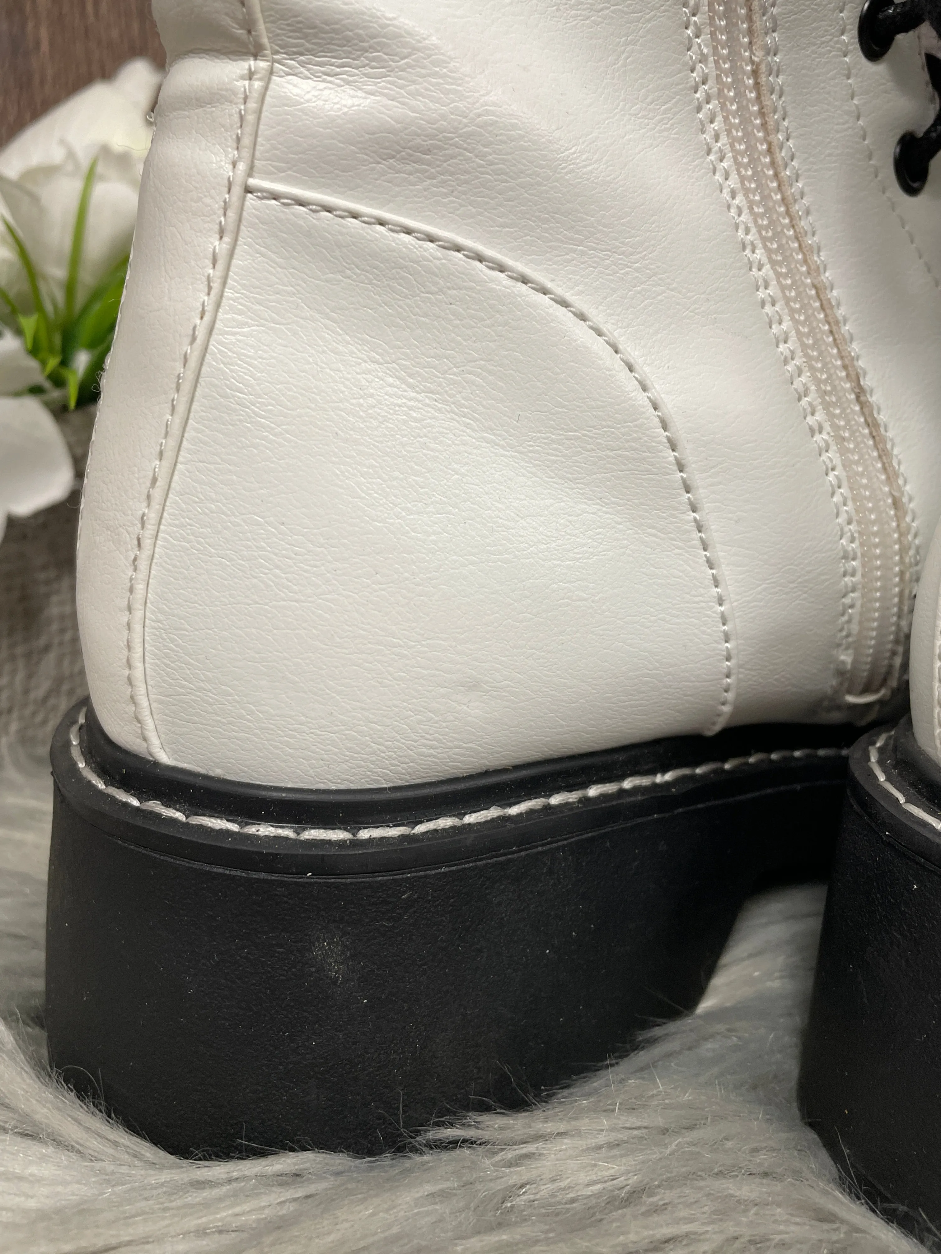 Boots Combat By Madden Girl In White, Size: 10