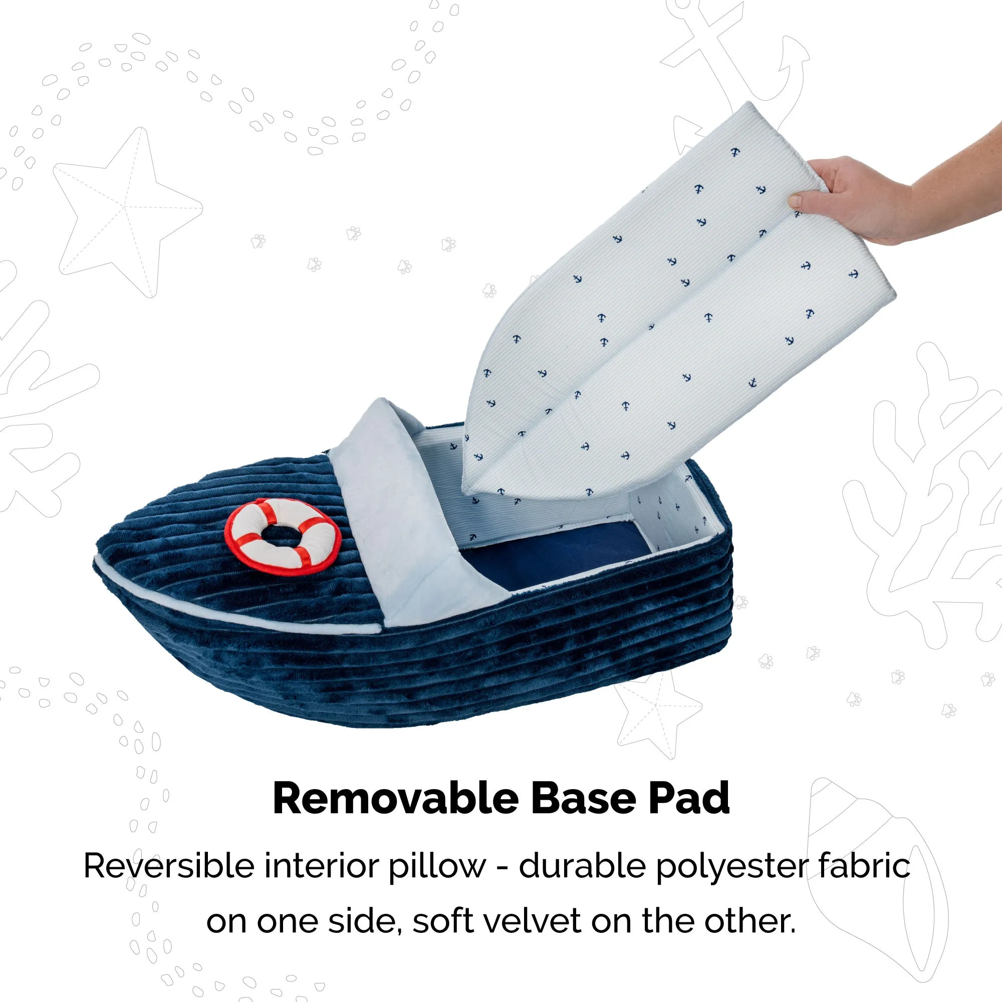 Corduroy Dreamer Boat Cat Bed