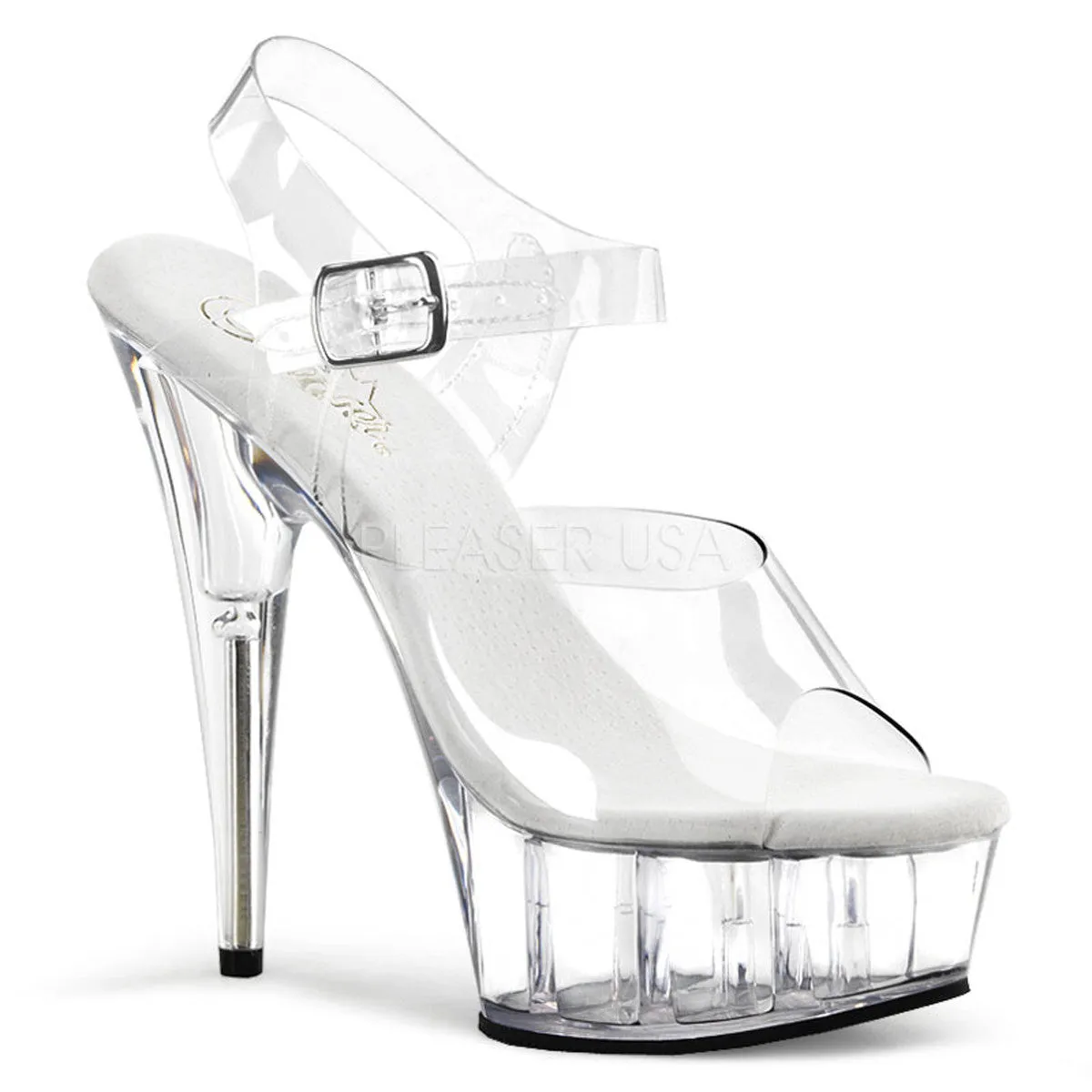 Delight-608 Clear, 6" Heel