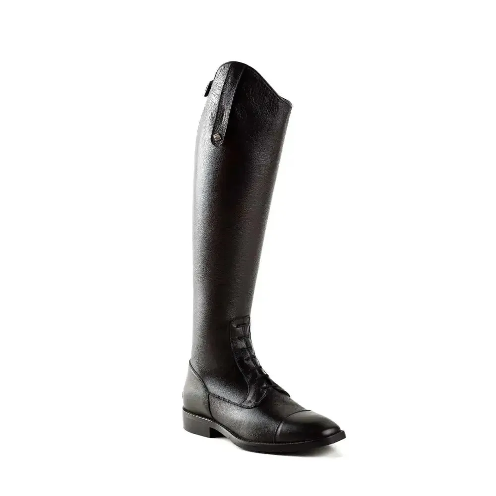 DeNiro Long Riding Boots Salentino Unlaced Black Bolgheri Leather Top 38 C- L Quick Black