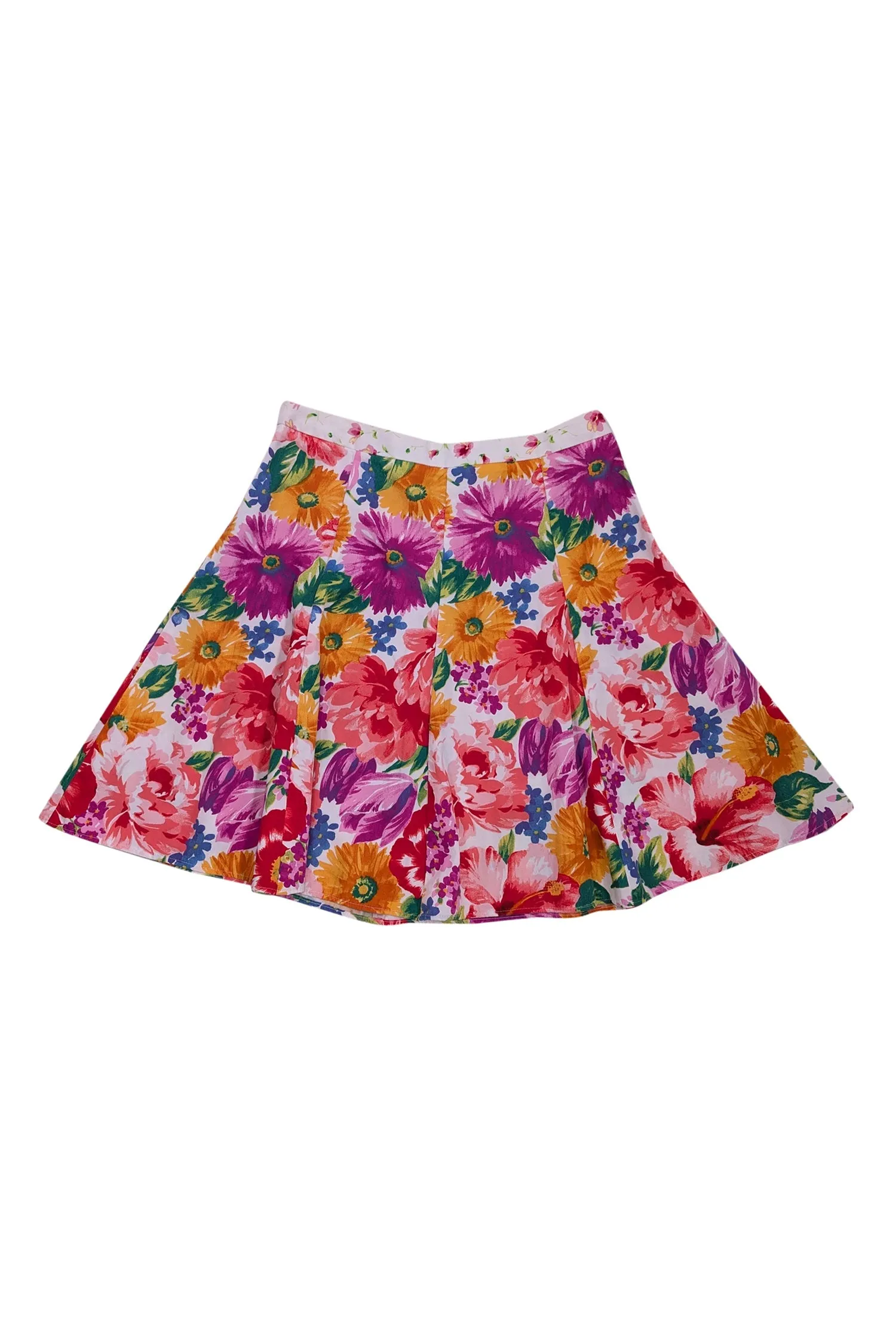 Dolce & Gabbana - Pink, White, & Multi Color Floral Print Skirt Sz 8