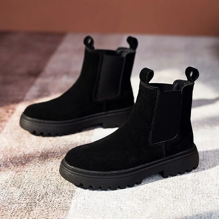 Dyavor Women Orthopedic Ankle Boots Chunky Sole