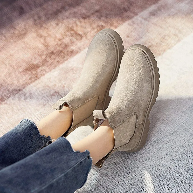 Dyavor Women Orthopedic Ankle Boots Chunky Sole