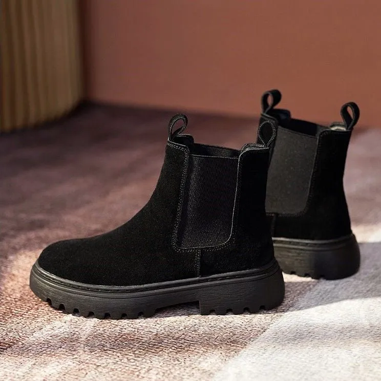 Dyavor Women Orthopedic Ankle Boots Chunky Sole