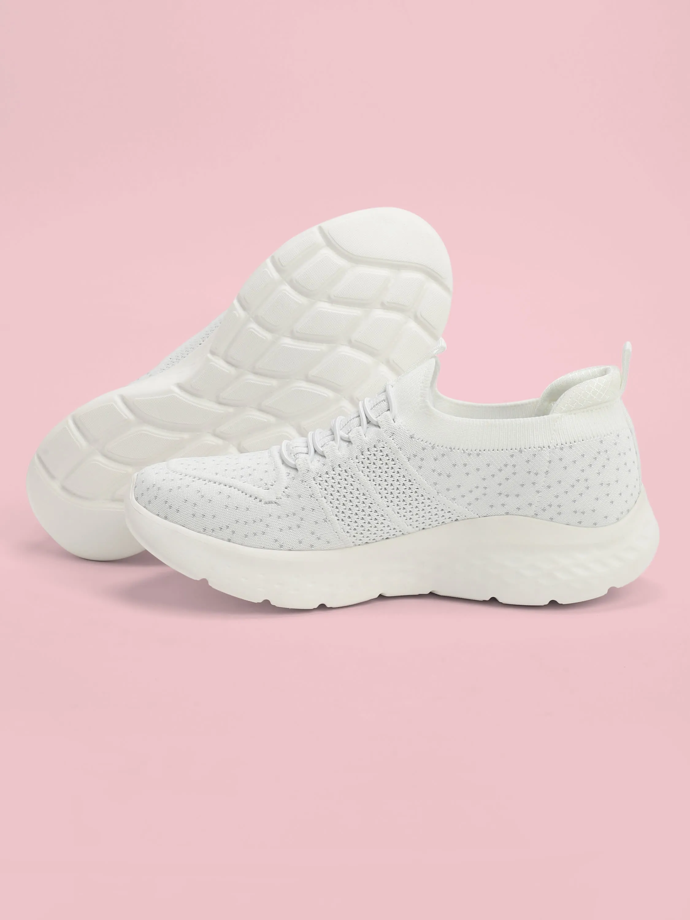 EZ  Fuzzy Women's Walking Shoes - White