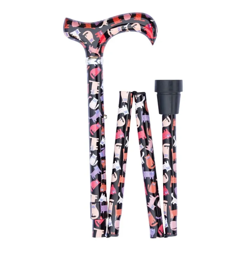 FOLDING CANE- CRAZY CATS