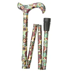 FOLDING CANE PATTERNS GALORE GREEN AND RED CIRCLES