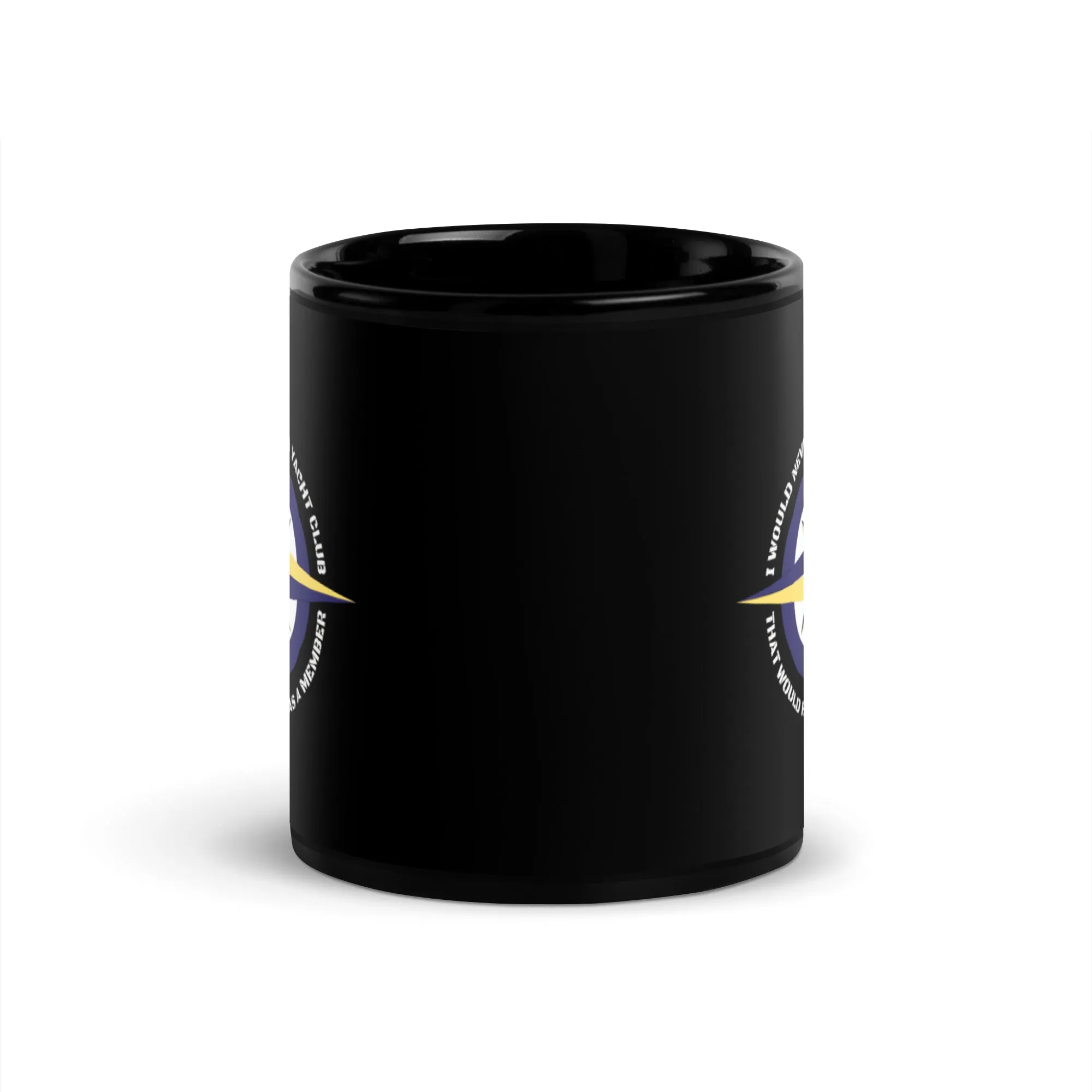 Funny Nautical Black Glossy Mug, Nautical Compass Design, Boating Humor