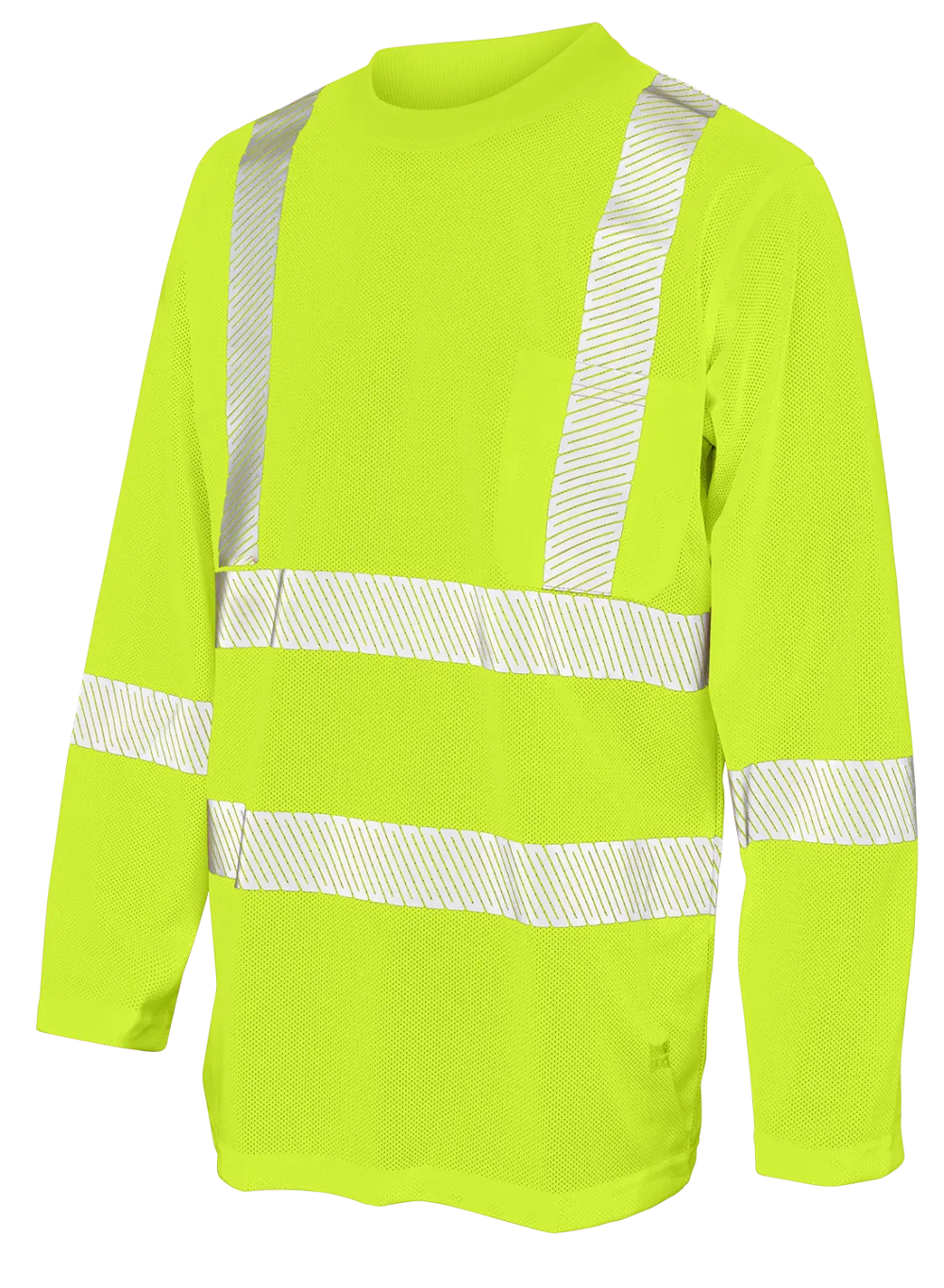 Hi-Vis Micro Mesh Long Sleeve Safety T-Shirt with Pocket By Tough Duck - Style ST081
