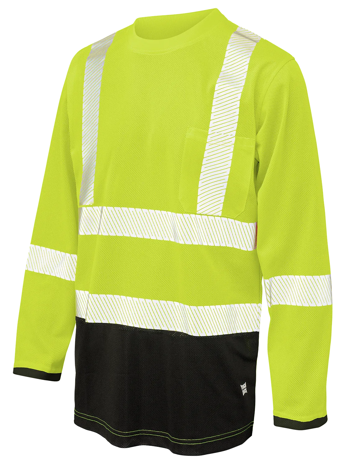 Hi-Vis Micro Mesh Long Sleeve Safety T-Shirt with Pocket By Tough Duck - Style ST081