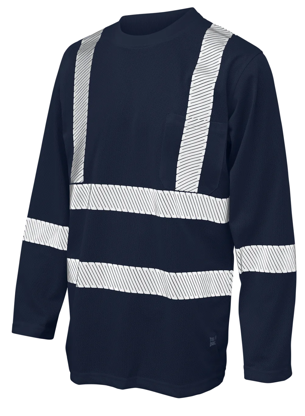 Hi-Vis Micro Mesh Long Sleeve Safety T-Shirt with Pocket By Tough Duck - Style ST081