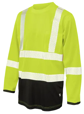 Hi-Vis Micro Mesh Long Sleeve Safety T-Shirt with Pocket By Tough Duck - Style ST081