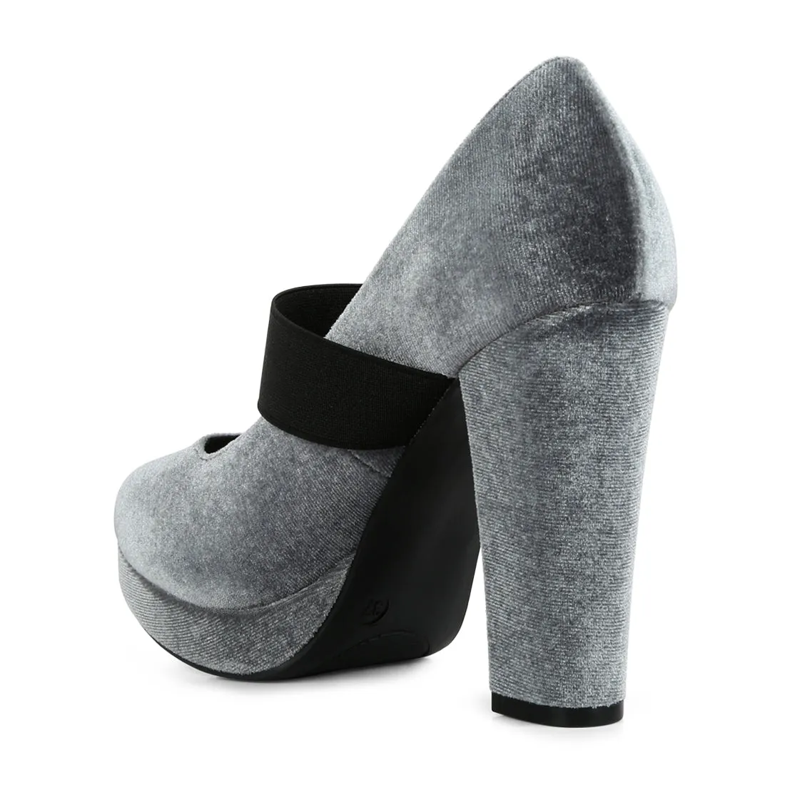 High Block Heel Mary Jane Pumps