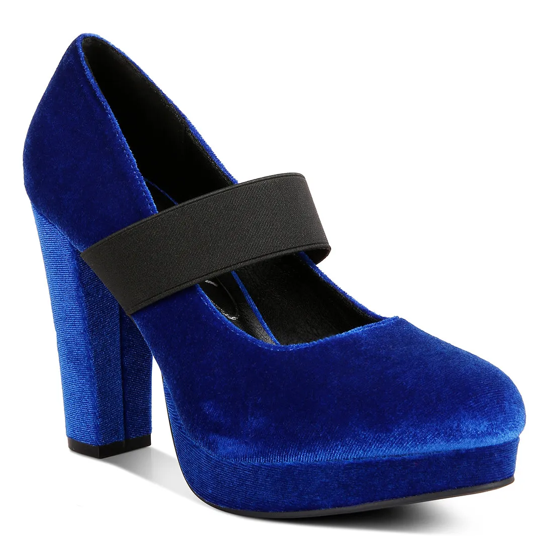 High Block Heel Mary Jane Pumps