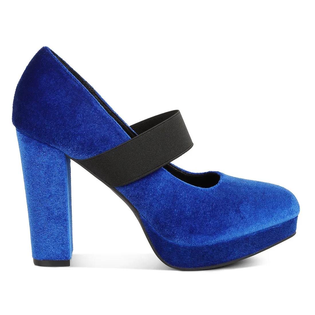 High Block Heel Mary Jane Pumps