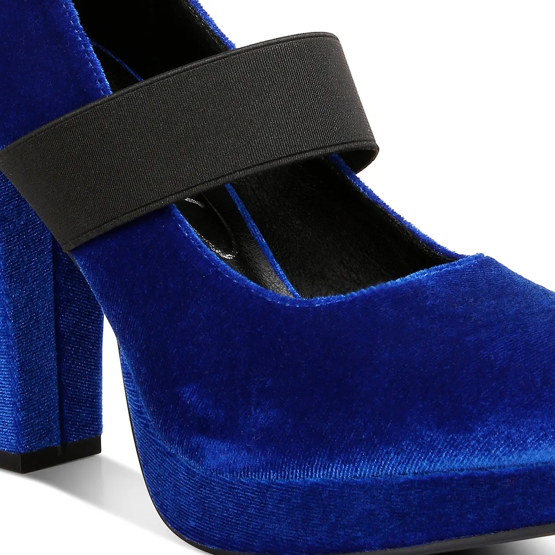 High Block Heel Mary Jane Pumps