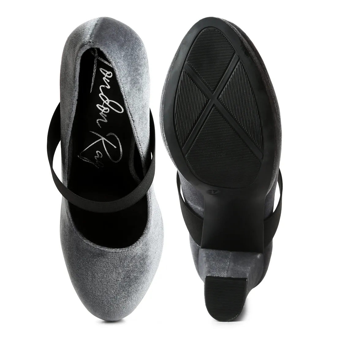 High Block Heel Mary Jane Pumps