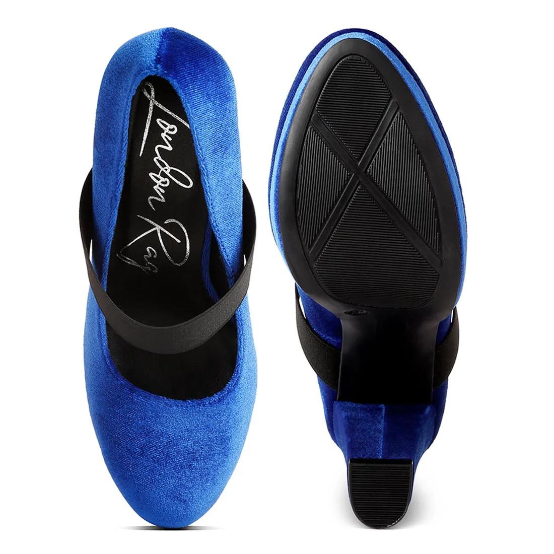 High Block Heel Mary Jane Pumps