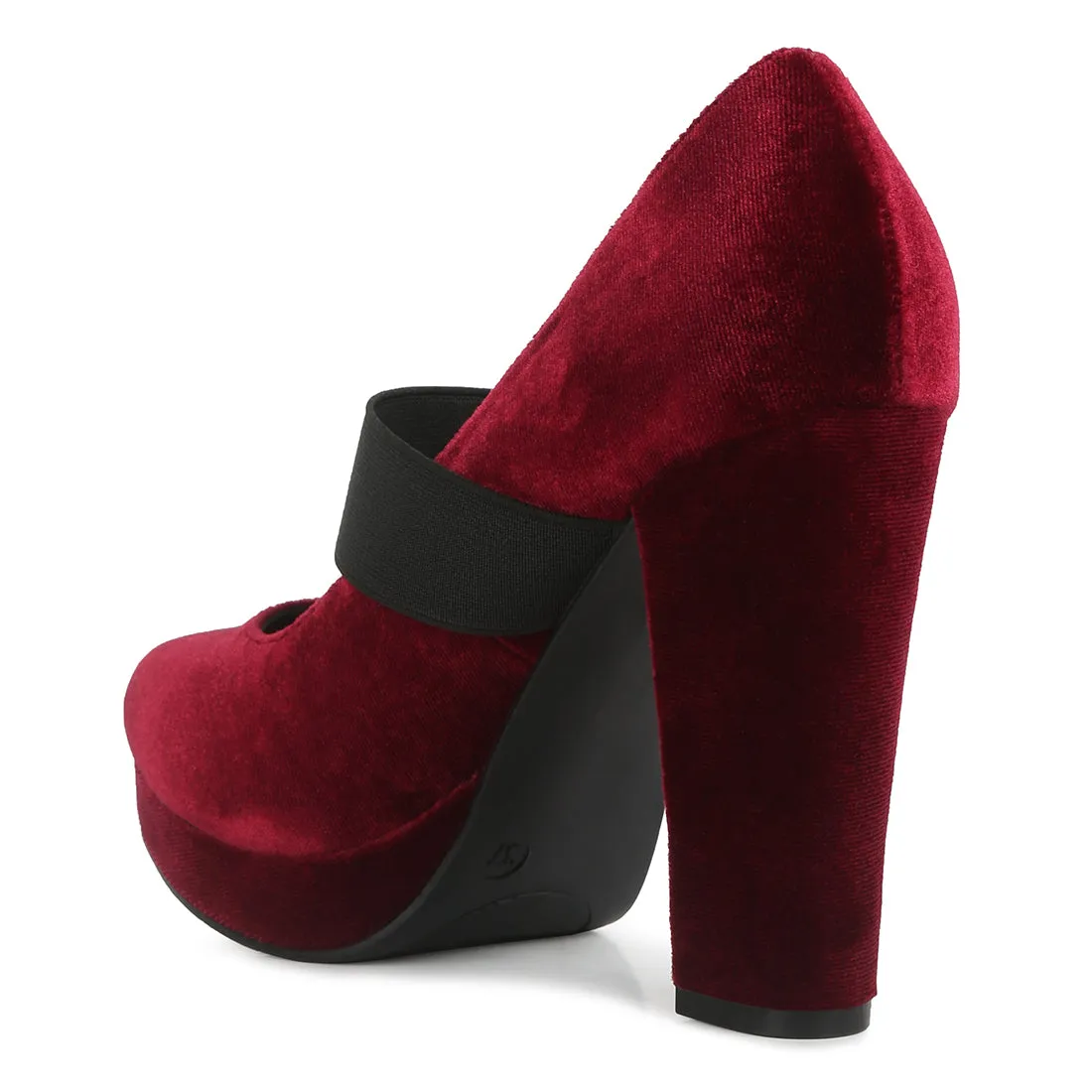 High Block Heel Mary Jane Pumps