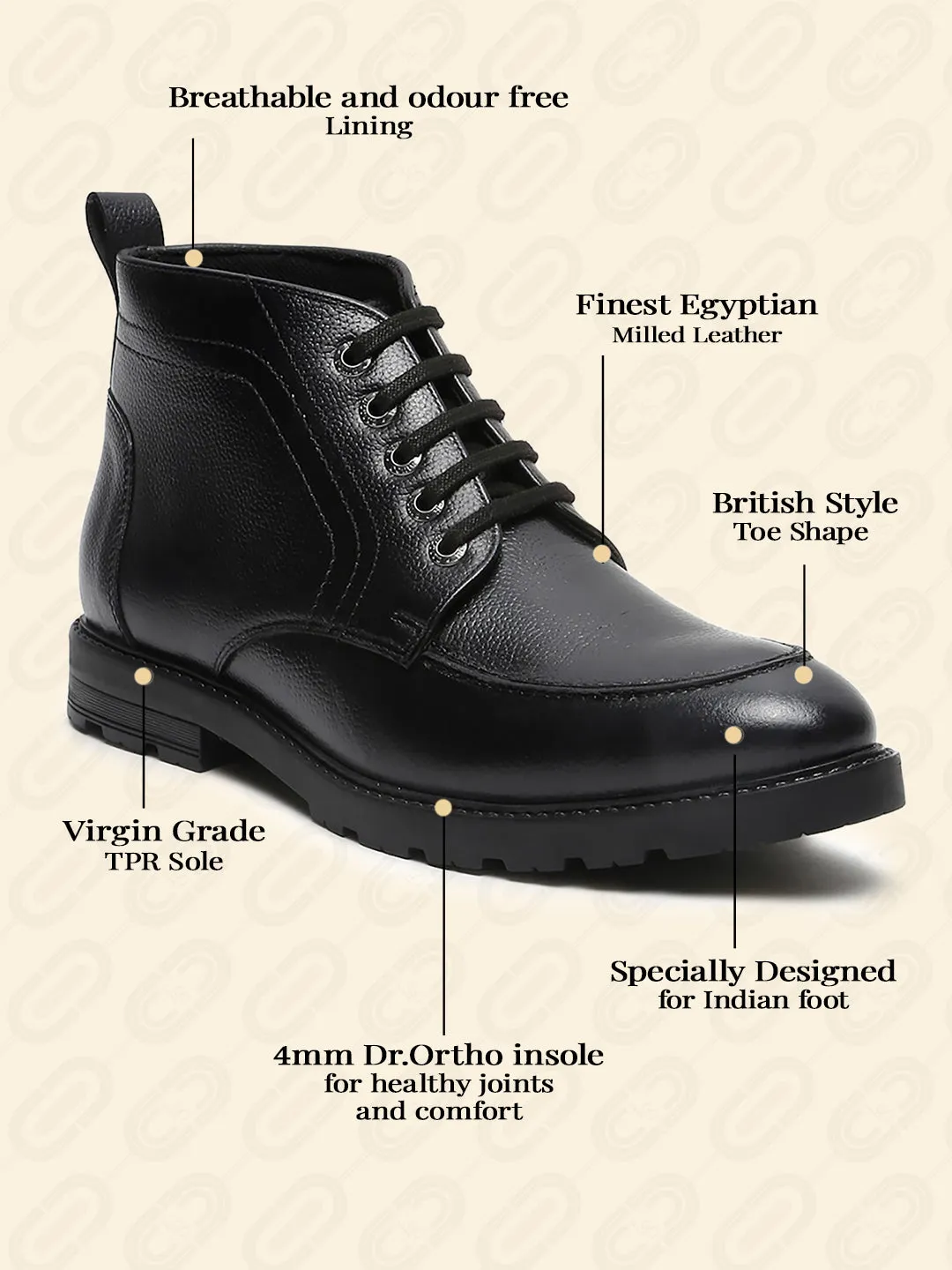 Jet Black Handcrafted Italian Leather High Ankle Chukka Boots