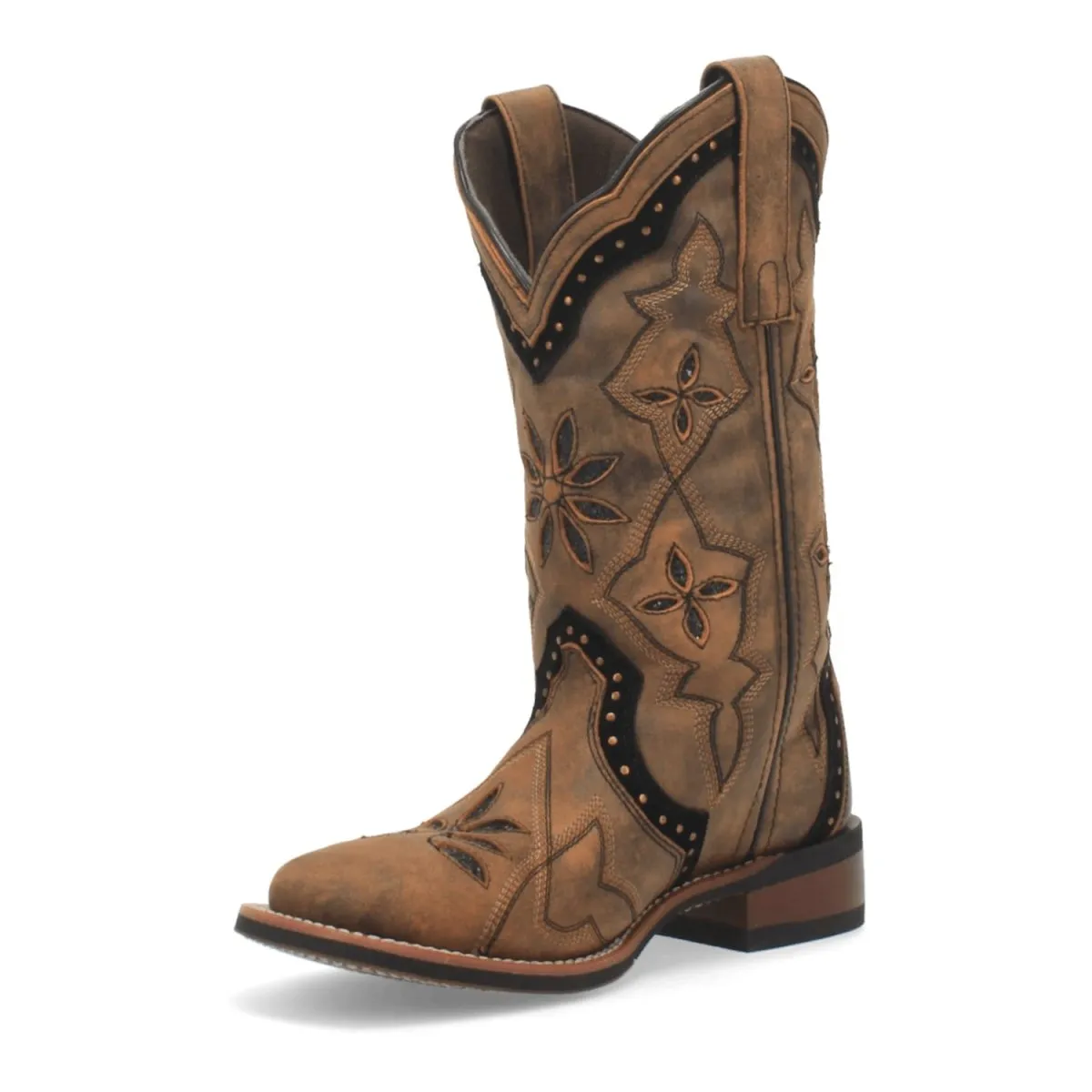 Laredo Women's Bouquet Broad Square Toe Leather Boots - Honey 5844