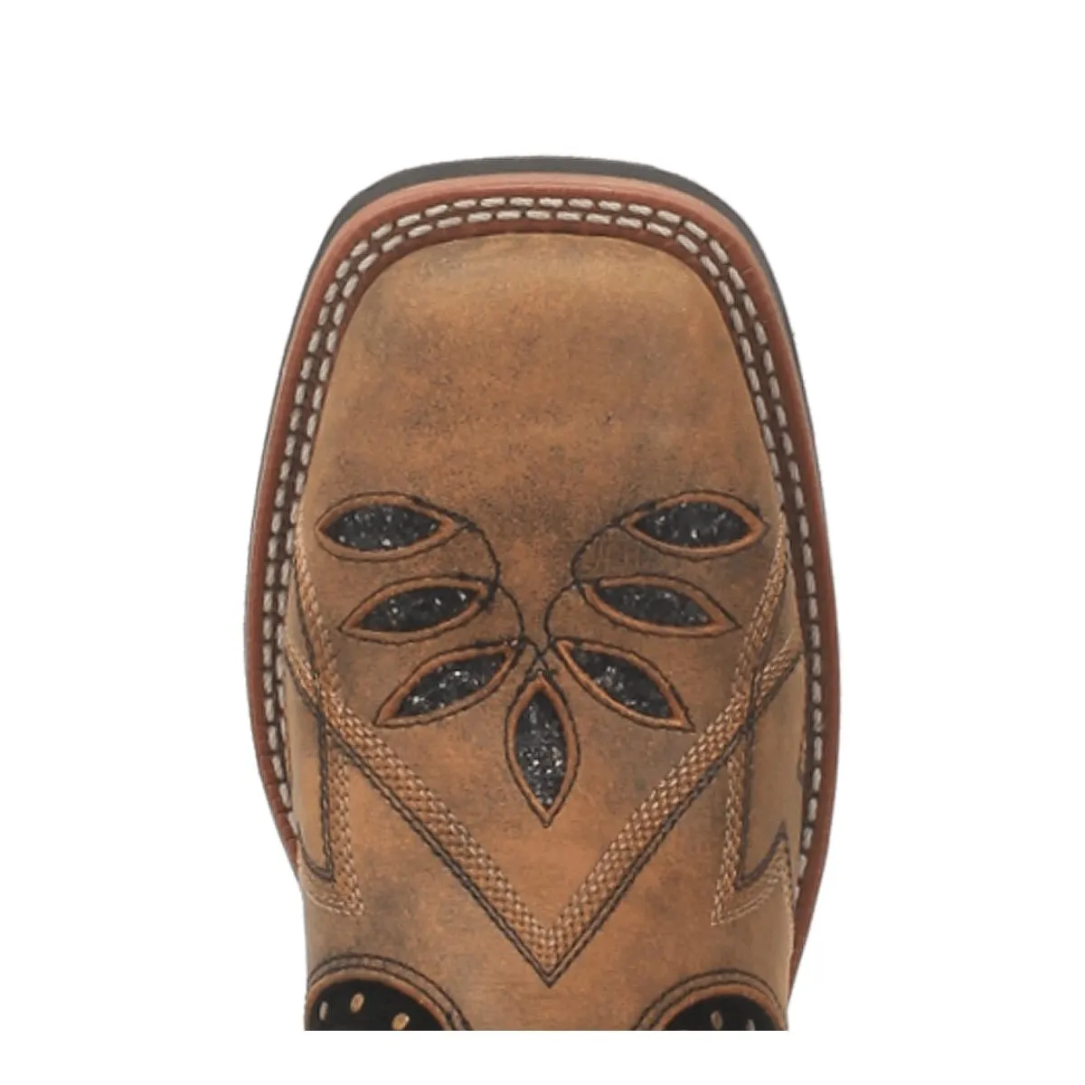 Laredo Women's Bouquet Broad Square Toe Leather Boots - Honey 5844