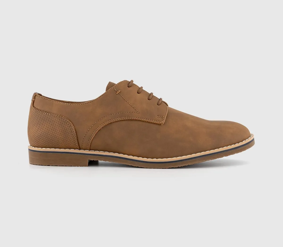 Mens Office Chess Derby Shoes Tan