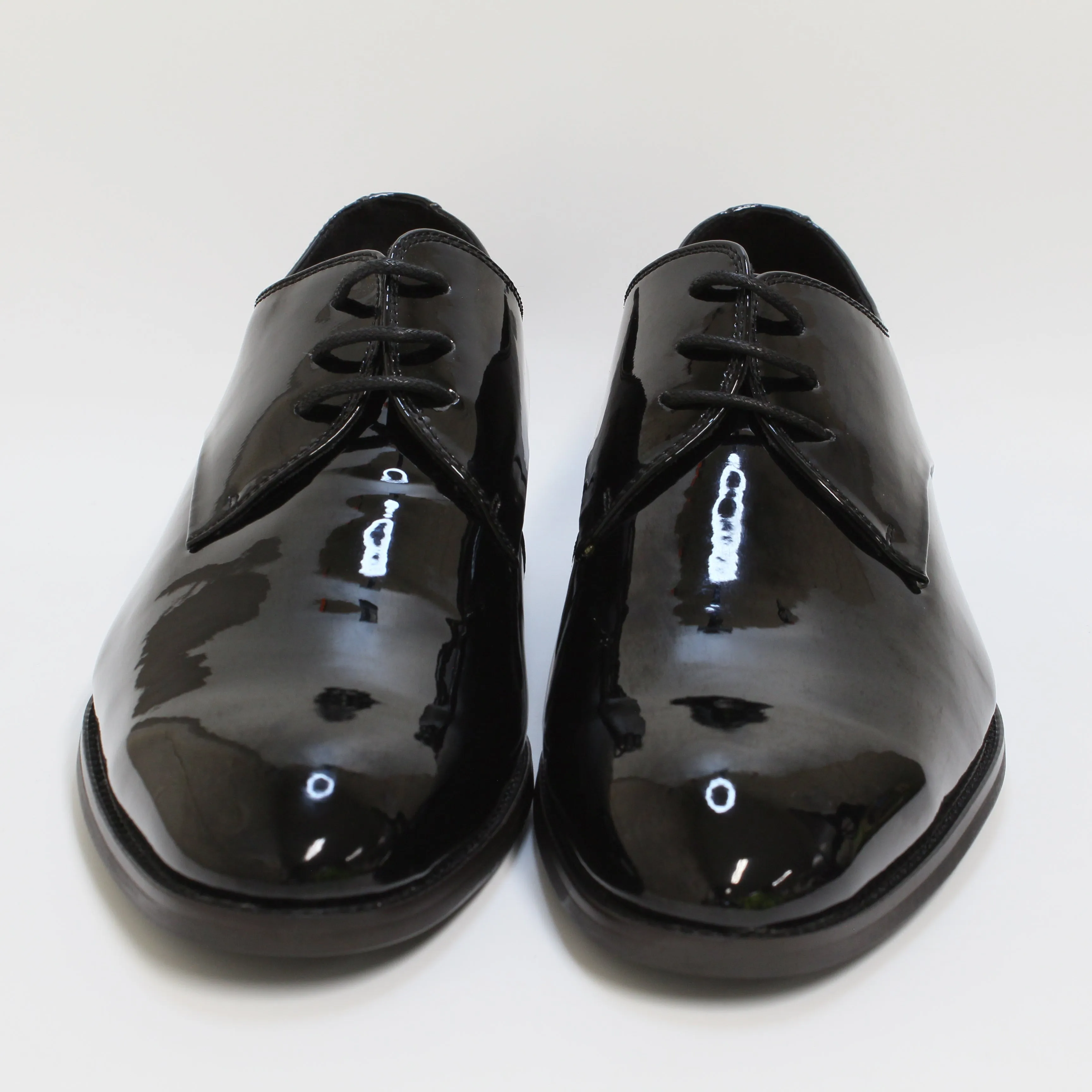 Mens Office Marsden 3 Eye Patent Derby Shoes Black Patent