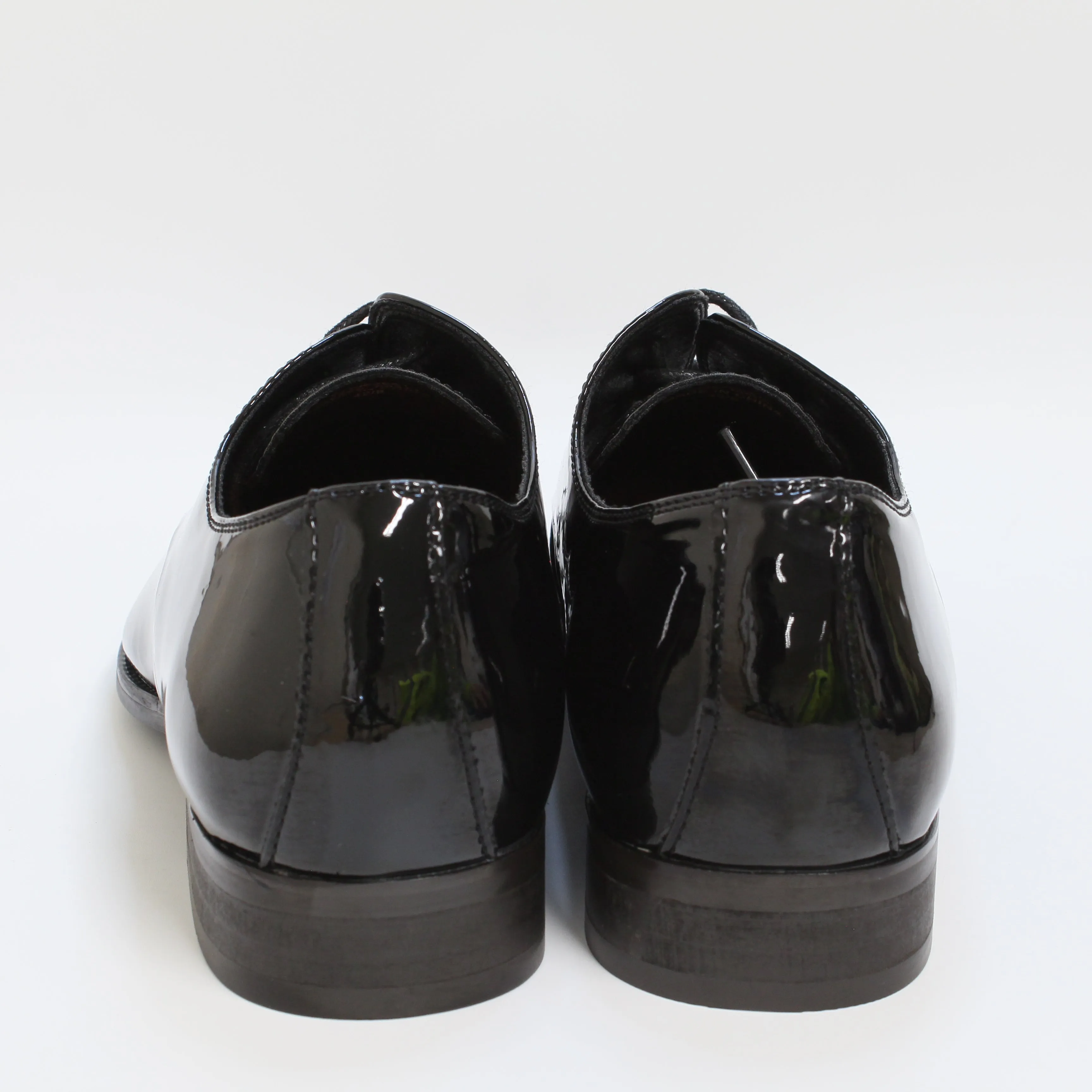 Mens Office Marsden 3 Eye Patent Derby Shoes Black Patent