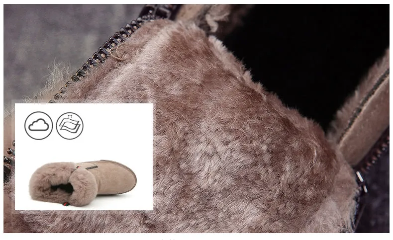 M.GENERAL Women Leather Winter Boots
