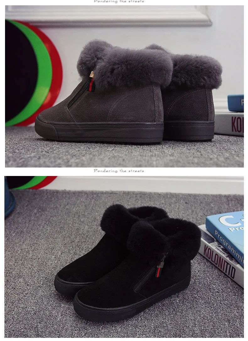 M.GENERAL Women Leather Winter Boots