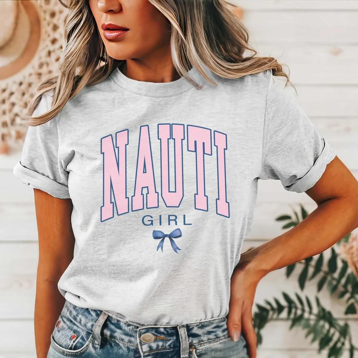 Nauti Girl With Bow Wholesale Tee - Fast Shipping
