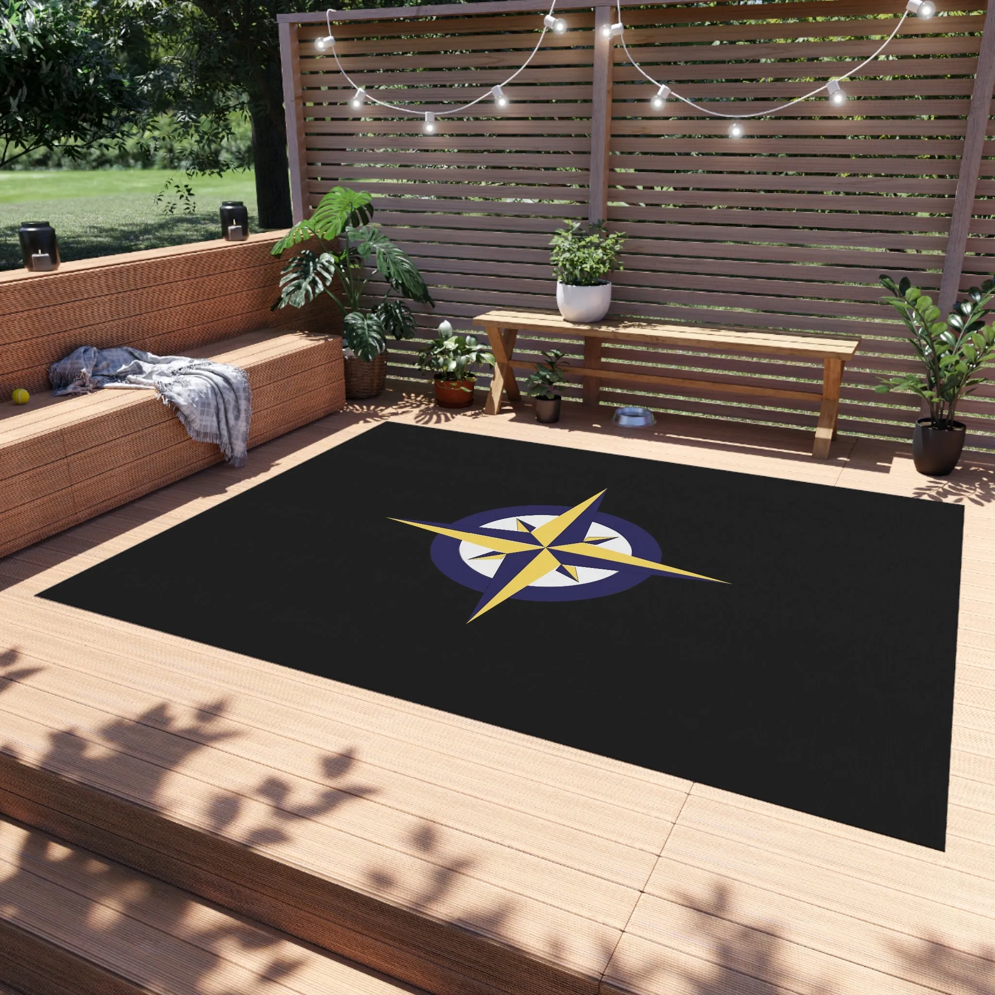 Nautical Compass Outdoor Rug, Cockpit Rug